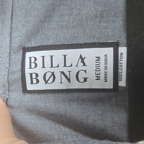 Billabong 100% cotton Striped Hooded Men's Shirt size MEDIUM - Picture 6 of 9